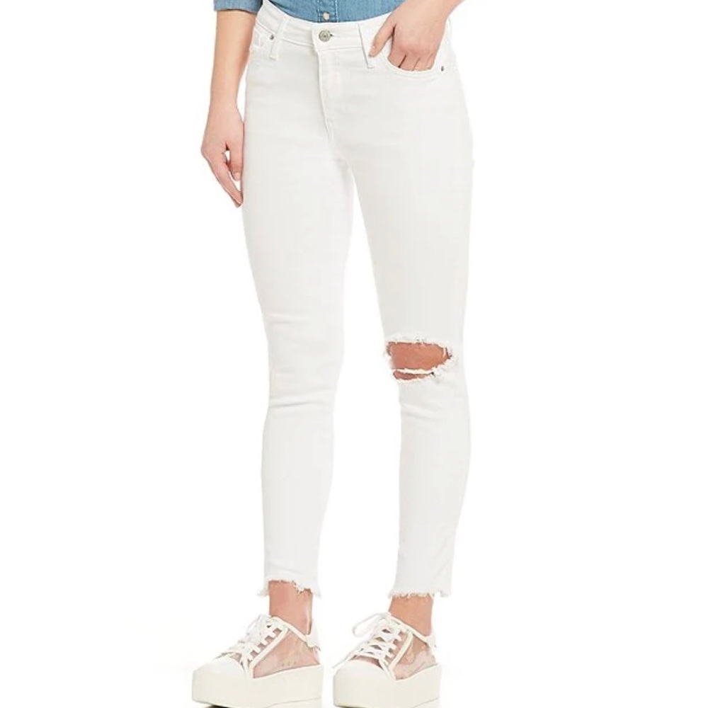 Levis Ankle Distressed 721 High Rise Skinny Jeans